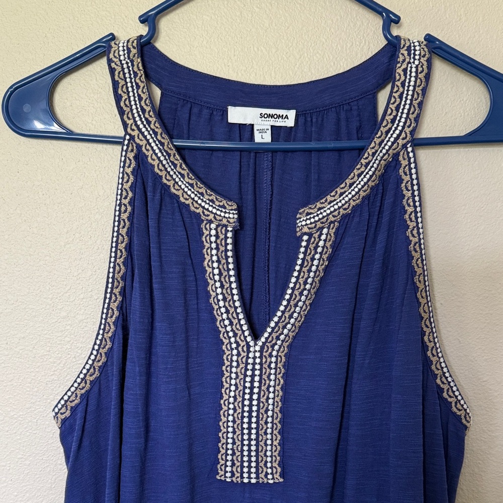Sonoma Blue Embellished Midi Dress, Size Large - Picture 2 of 9